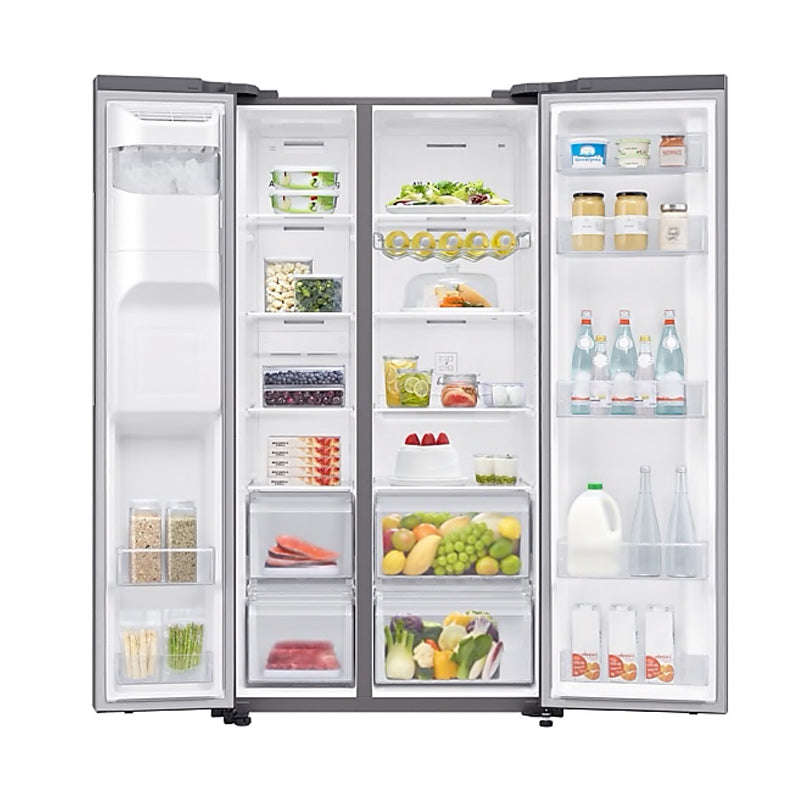 SAMSUNG 617L SIDE BY SIDE FRIDGE FREEZER WITH PLUMBED WATER & ICE DISPENSER - RS65R5411M9