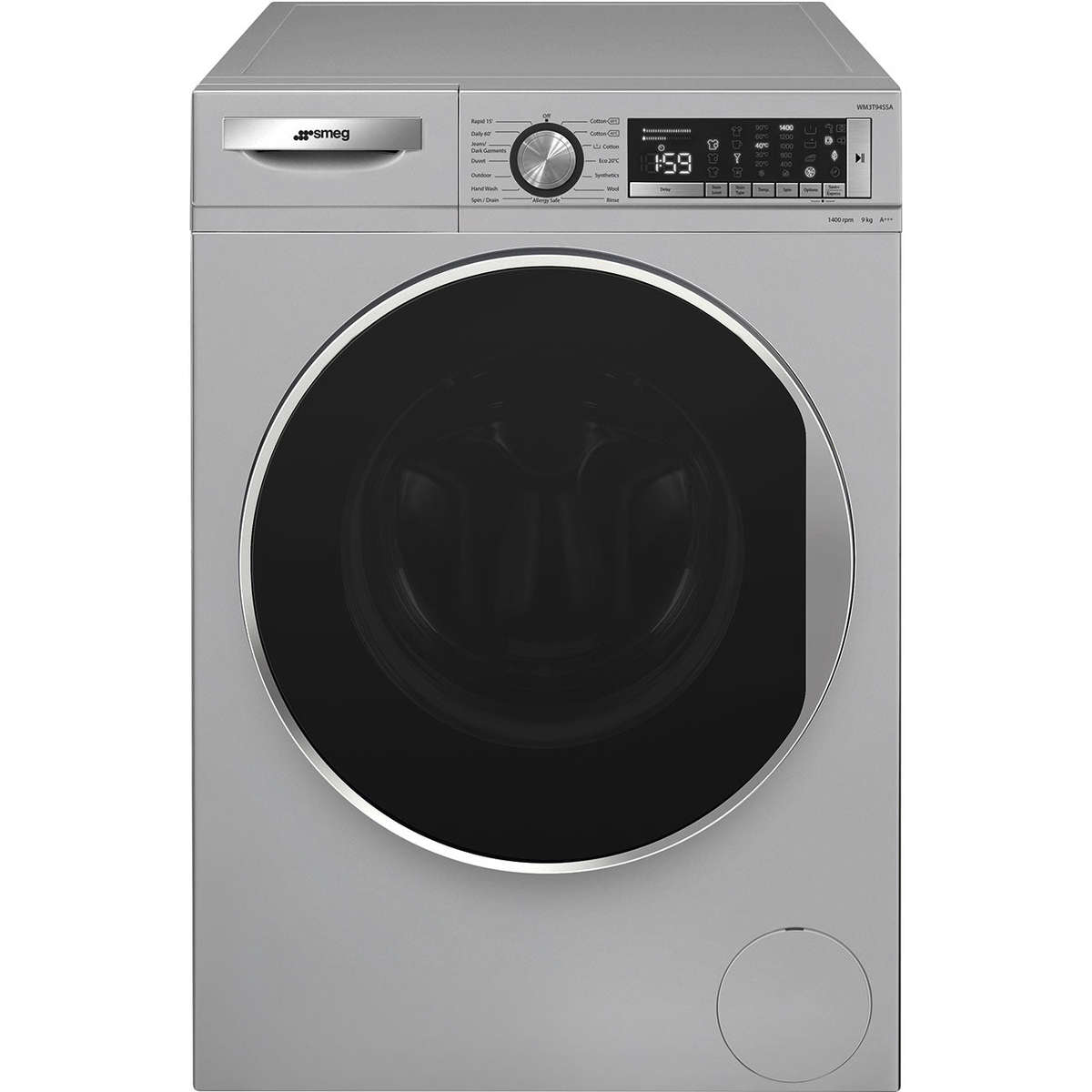 SMEG 9KG FRONT LOADER WASHING MACHINE SILVER - WM3T94SSA