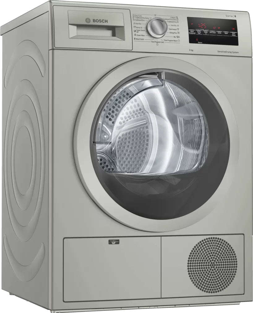 BOSCH 9KG CONDENSER TUMBLE DRYER SERIES 6 SILVER - WTG8640SZA