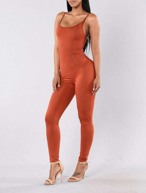 12 Colors Women Jumpsuit by jetstore - Orange / L