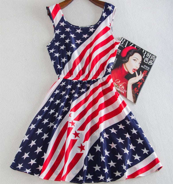 Ladies Dress Print Casual Vintage - As PictureN / XL