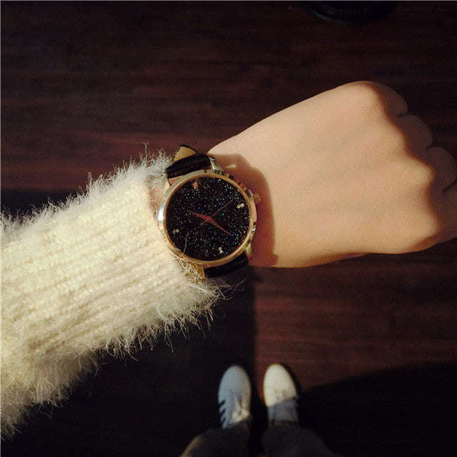 New Design Star Dial Ladies dress Watches - Black / China