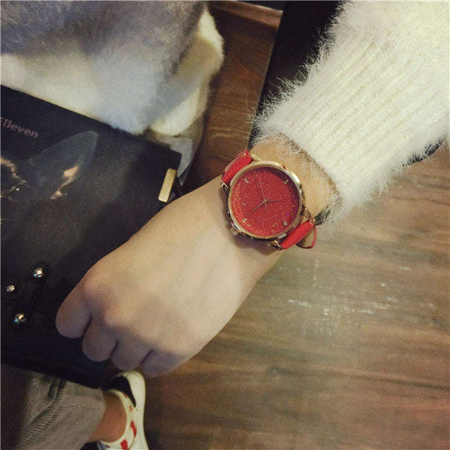 New Design Star Dial Ladies dress Watches - Red / China