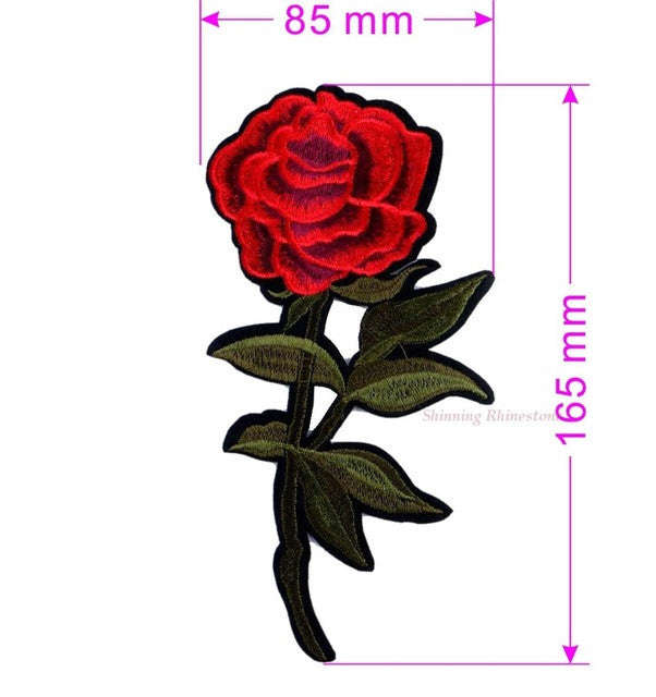 Embroidered Rose Patches Iron On Sequins Flower Patch DIY - Style4