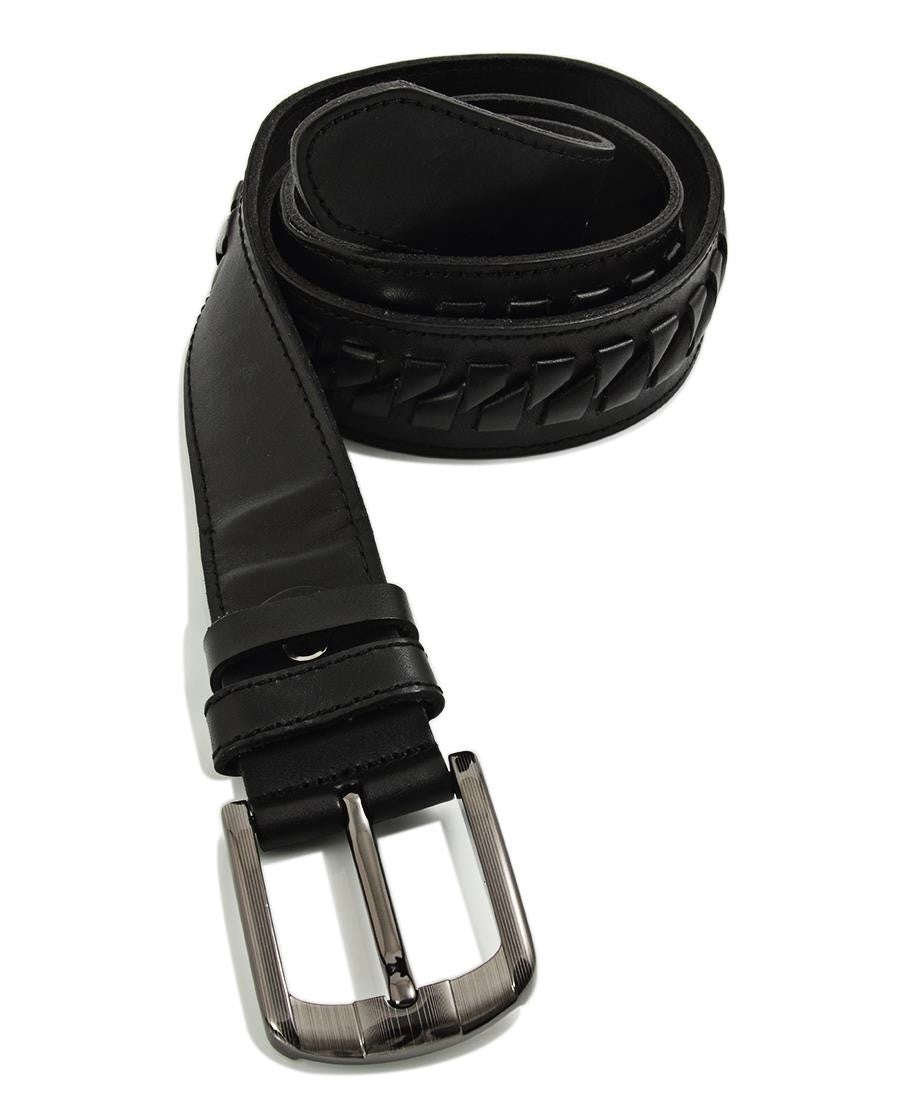 Genuine Leather Belt  - Black - Black / S