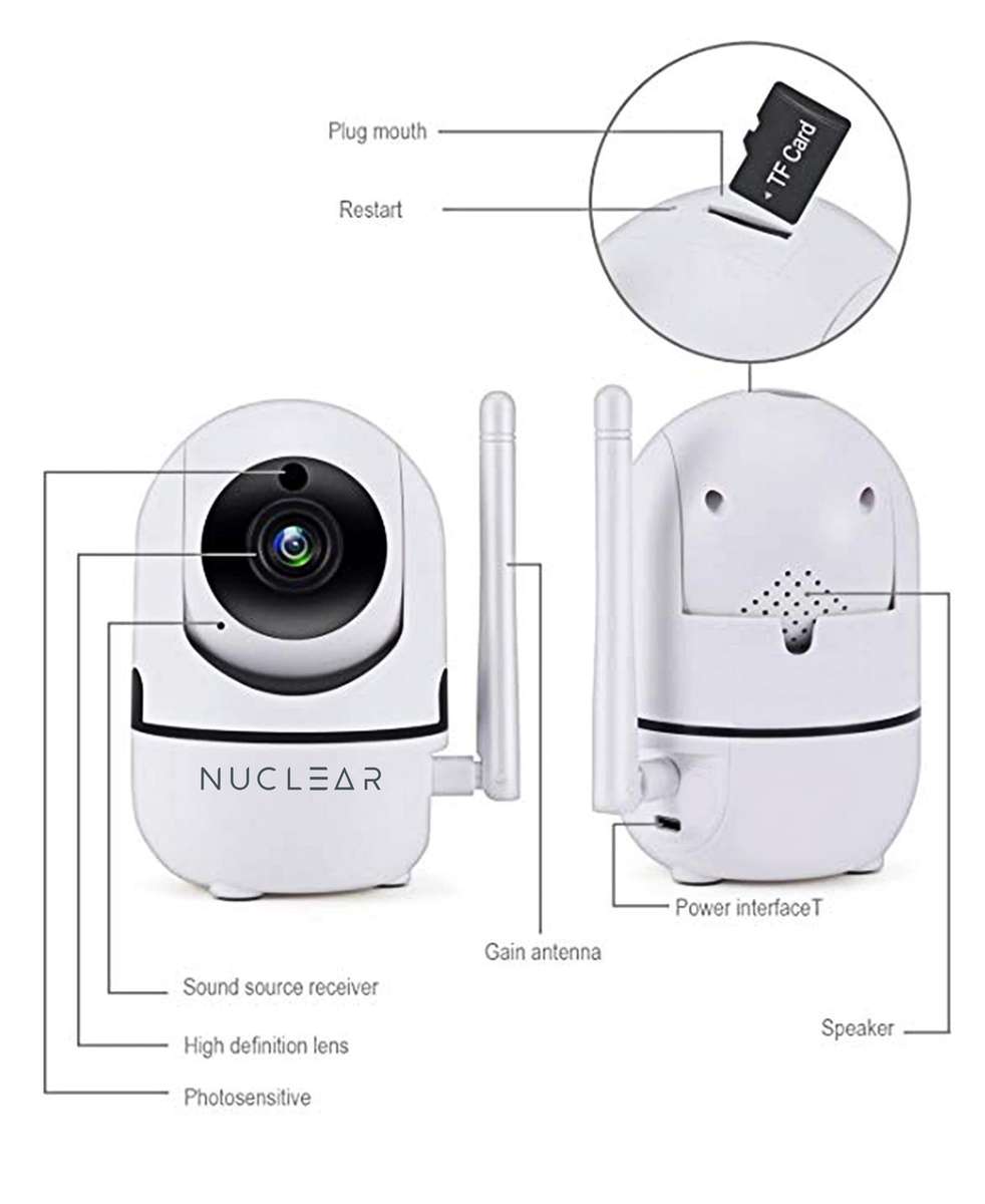 2MP Smart Wifi Baby Camera - White - White / One Size