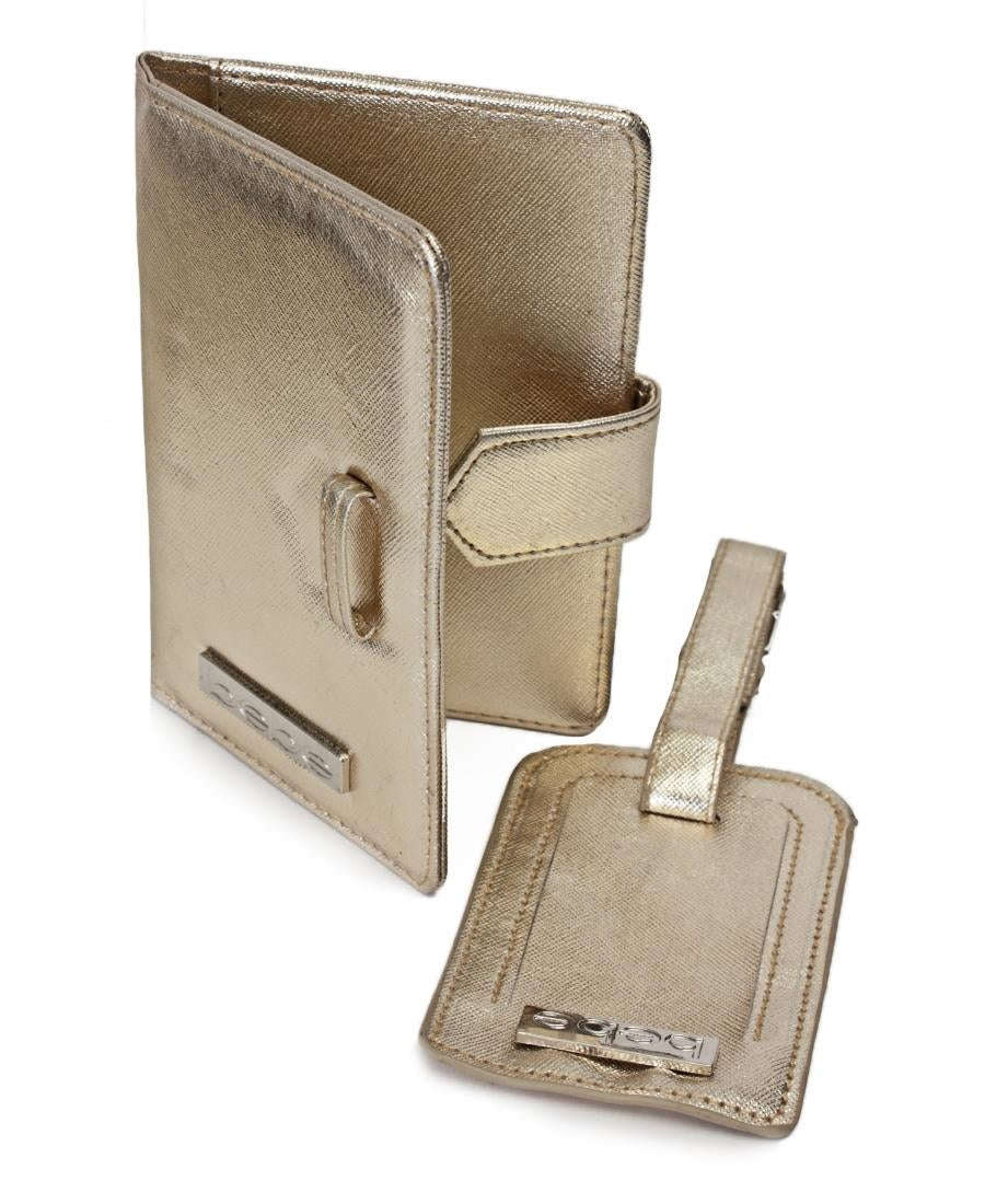 Passport Cover and Luggage Tag - Gold - Gold / One Size