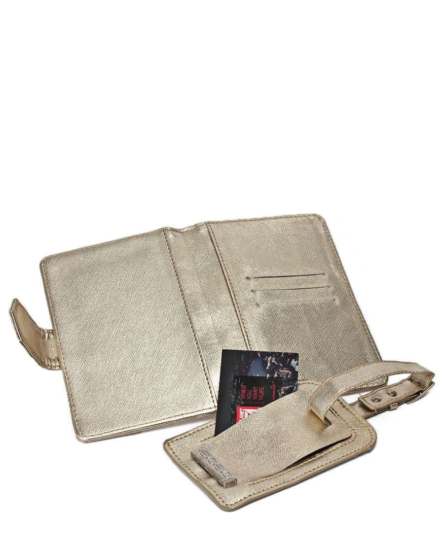 Passport Cover and Luggage Tag - Gold - Gold / One Size