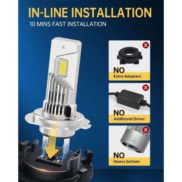 Naoevo V04 Pro Series H7 LED Canbus 35W 5000 Lumens Plug & Play - Set