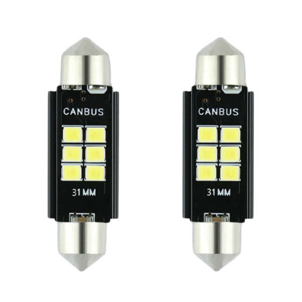 31mm Roof 6 LED Canbus Black - Set