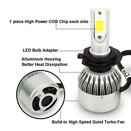 C6 LED Headlight Kit H7-6000k 3800 lumens
