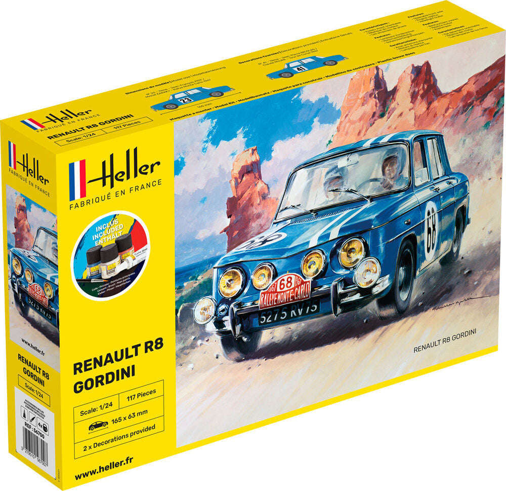 Renault R8 Gordini 1/24 STARTER KIT, PLASTIC SCALE MODEL