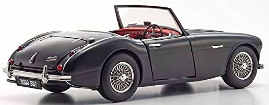 AUSTIN HEALEY 3000 BN7 BLACK  1/18, DIECAST COLLECTABLES