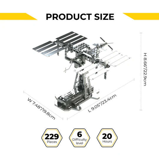 ASTRONAUT'S LDGE MECH-ELECT INTL SPACESTATION 229 PARTS 3D PUZZLE METAL