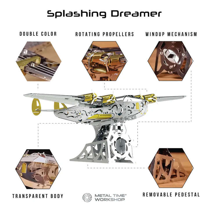SPLASHING DREAMER BOEING 314 CLIPPER 124 PARTS 3D PUZZLE METAL