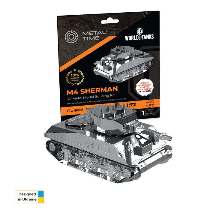 M4 SHERMAN STATIC TANK 44 PARTS 3D PUZZLE METAL