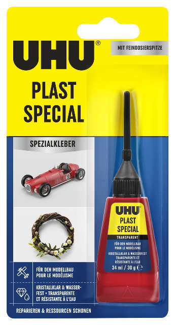 UHU ALLPLAST BLISTERPACK WITH FINE NEEDLE NOZZLE 33 ML/30G