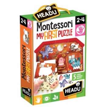MONTESSORI FIRST PUZZLE THE FARM 5 LARGE WOODEN SHAPES EDUCATIONAL PUZZLE;EDUCTIONAL PUZZLE, TEAC...