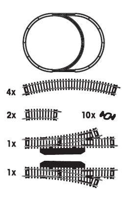 Set 1 -  9 Piece Track & Clips HO , TRAIN SET ACCESSORIES