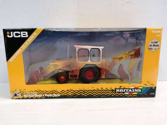 JCB 3C MARK III YELLOW WEATHERED VERSION 1:32 DIECAST TRACTOR