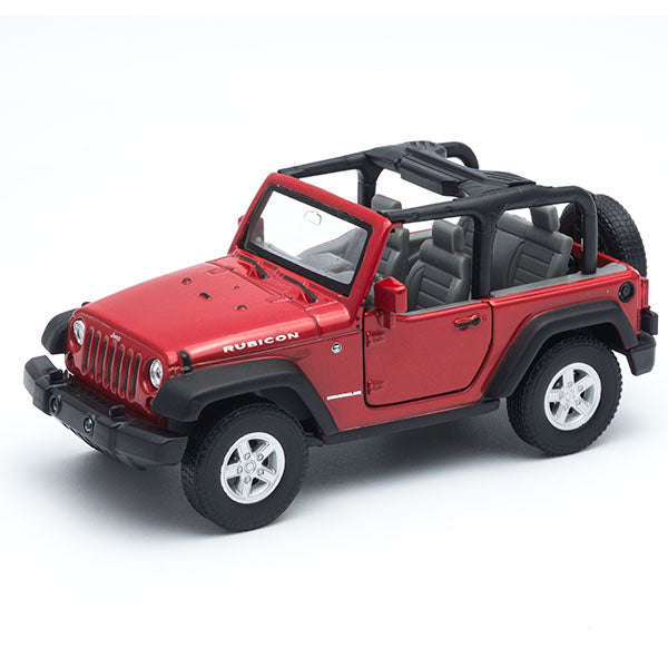 1:38 JEEP WRANGLER RIBICON 2007 RED PULLBACK DIECAST