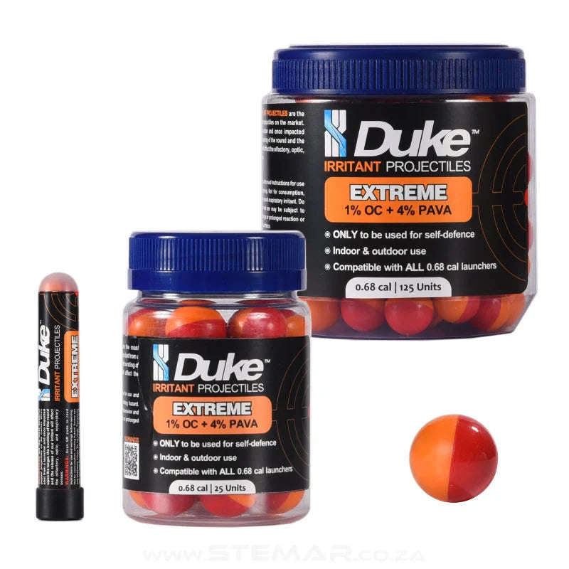 Duke Extreme Irritant Projectiles 0.68 Caliber Self Defence Ammo (Choose Pack Size)