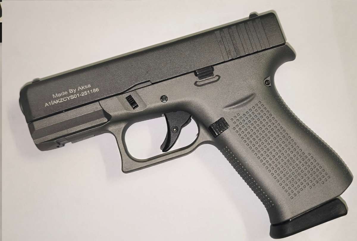 AKSA Arms Model AK-22 Blank Gun Glock 43X - Grey SIlver