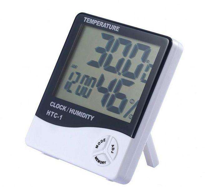 Digital Temperature & Humidity Thermometer Indoor Clock Hygrometer