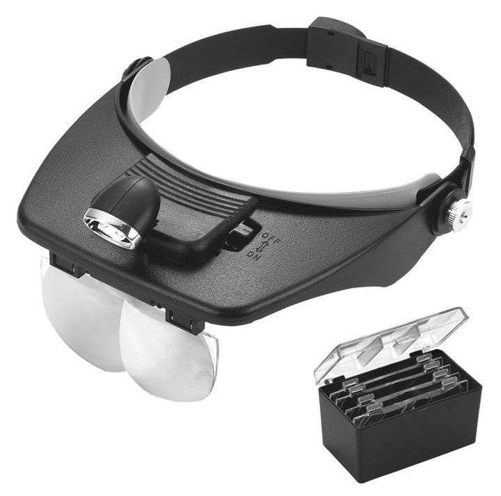 Light Head Magnifying Glass - Batteries and Different Lenses Included