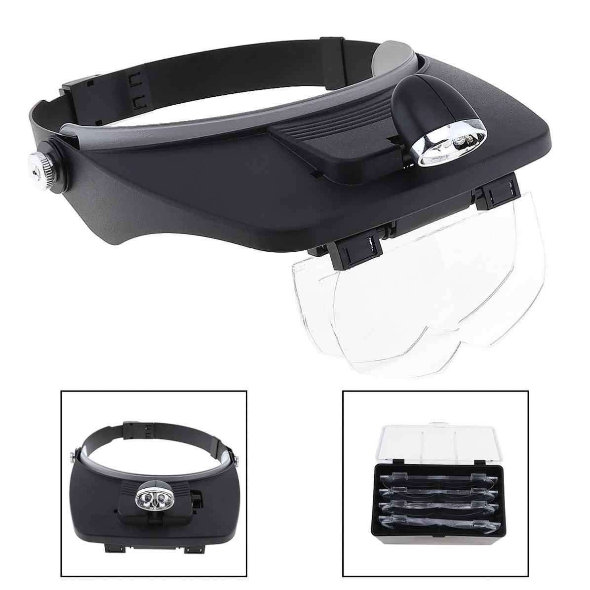 Light Head Magnifying Glass - Batteries and Different Lenses Included