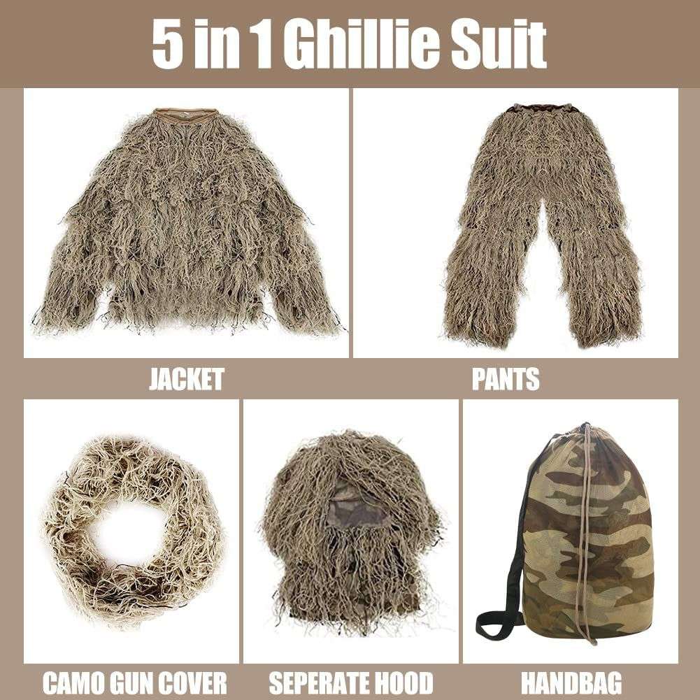 Ghillie Suit P.L.A. Camouflaged Clothing - Karoo Beige