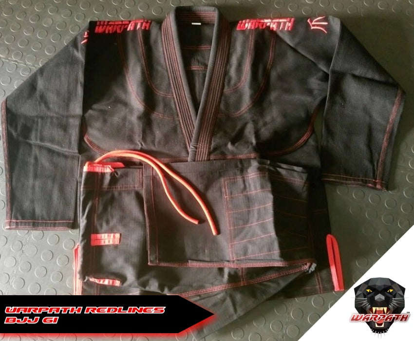 WARPATH Redlines Kids / Youth BJJ Gi - Black : A0 [LAST ONE] {||||} - A0 (Junior)