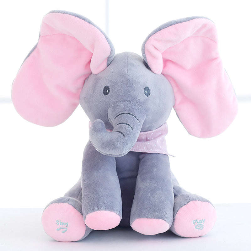 Peekaboo Elephant - Pink & Grey or Blue & Grey