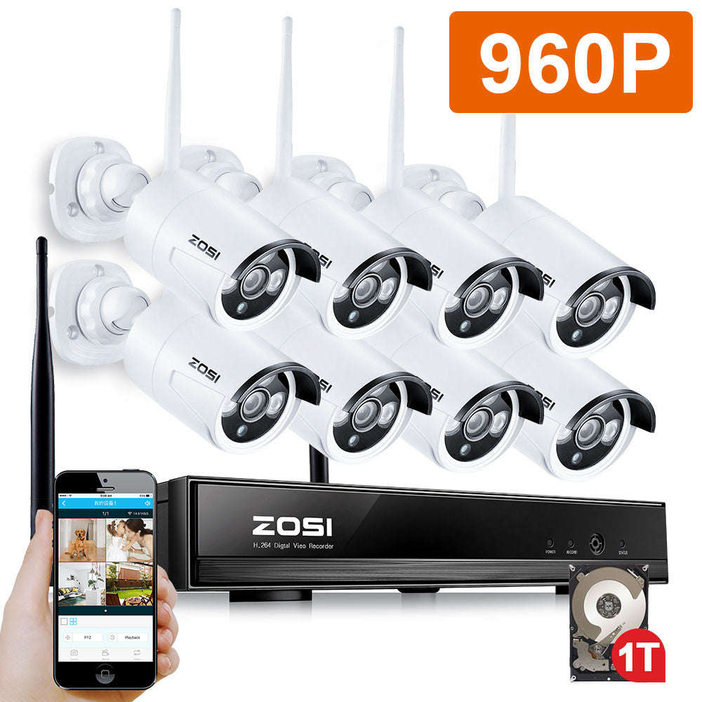 ZOSI 8CH CCTV System Wireless 960P NVR 8PCS 1.3MP IR Outdoor P2P Wifi IP CCTV Se... - China / NO HDD