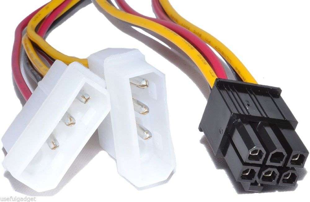 Dual Molex 4Pin To 6Pin Cable