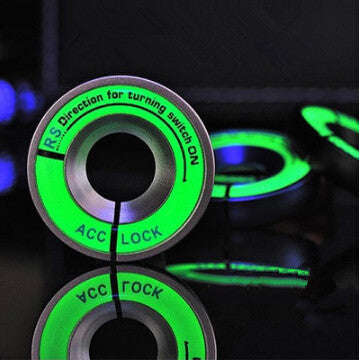 Luminous Glow Ignition Switch Decoration Key Ring Sticker for Skoda Octavia Fabia YETI Vw... - Green