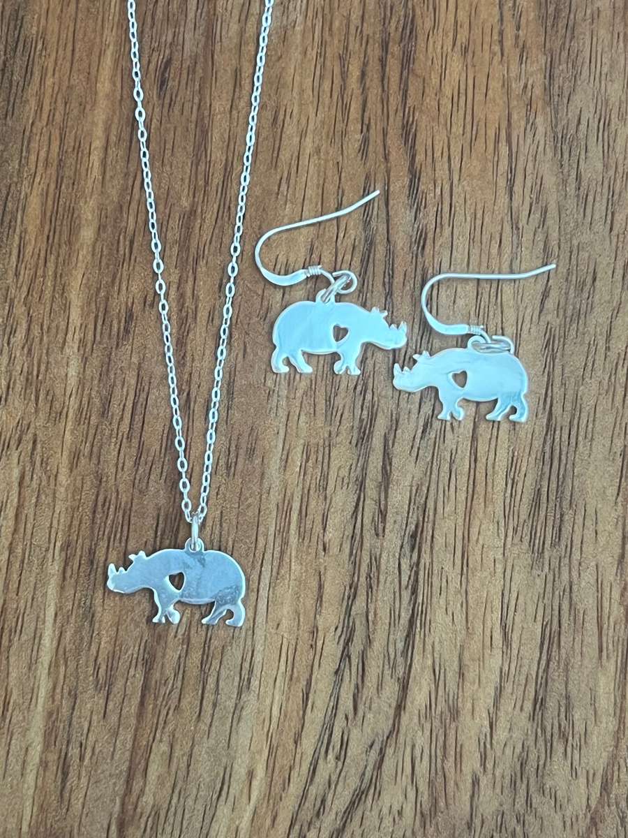 Sterling silver love rhino