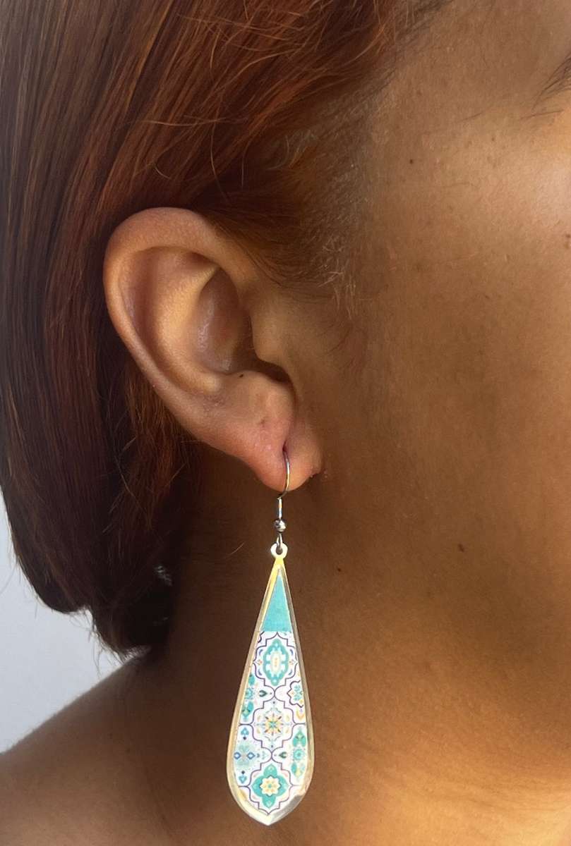 Floral Long Drop Earrings