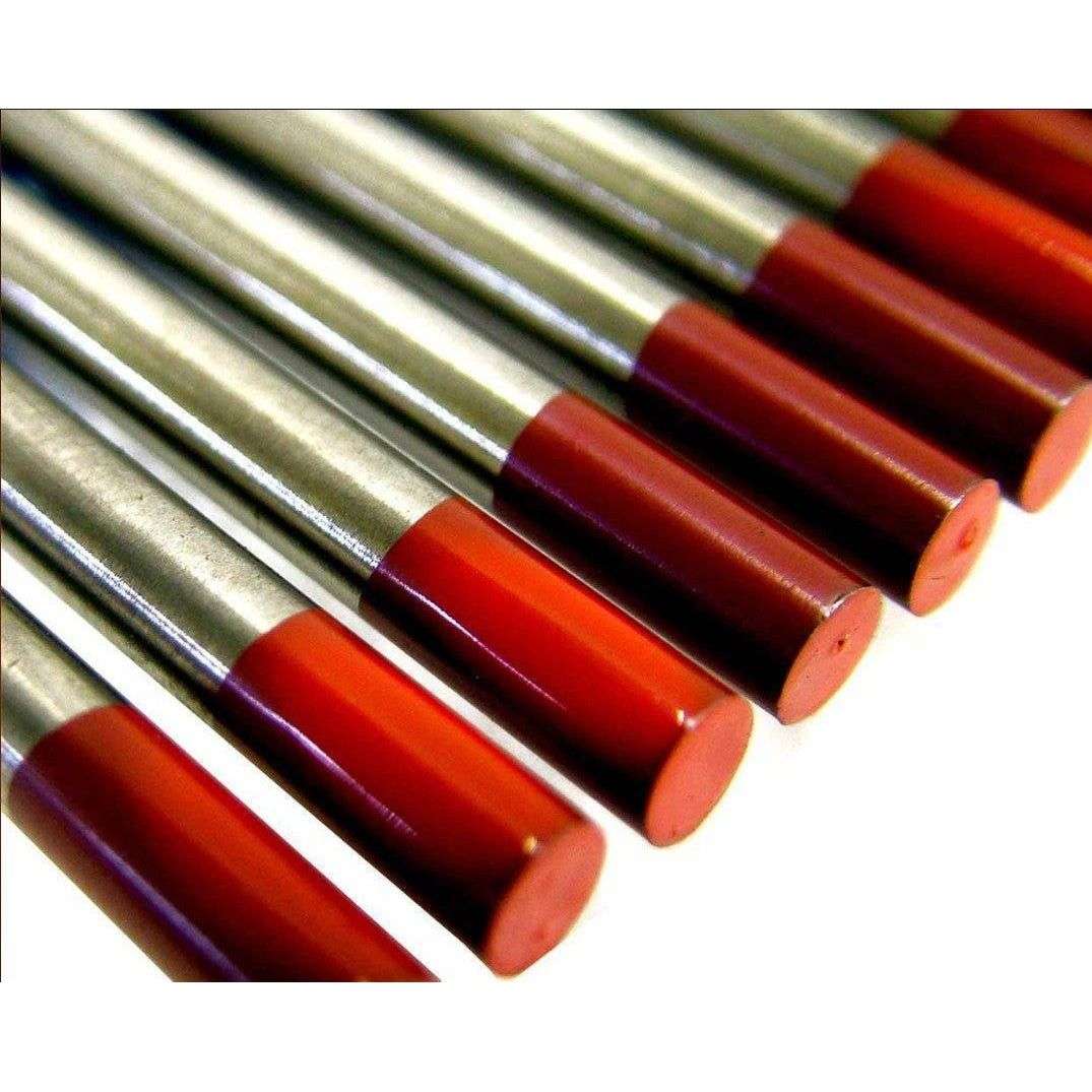 Tungsten Electrodes 2% Thoriated (Red Tip) - 2.4mm (10 Pack)