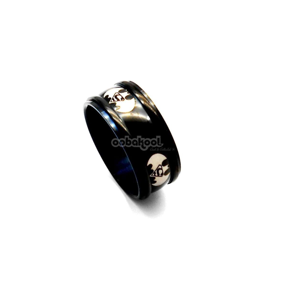 Batman vs Superman / Black / Alloy Steel Ring - Size 11