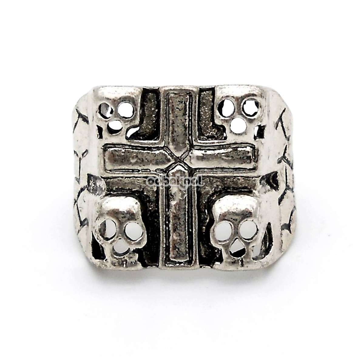 Four Skulls Crucifix / Skull Ring / Stainless Steel - Size 10
