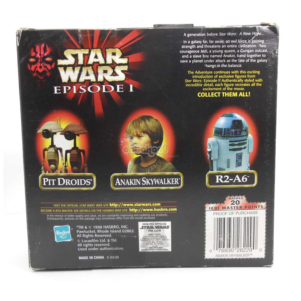 Star Wars / Anakin Skywalker / Episode 1 Collection / 1998 Hasbro 12 Inch Poseable Figure / NIB