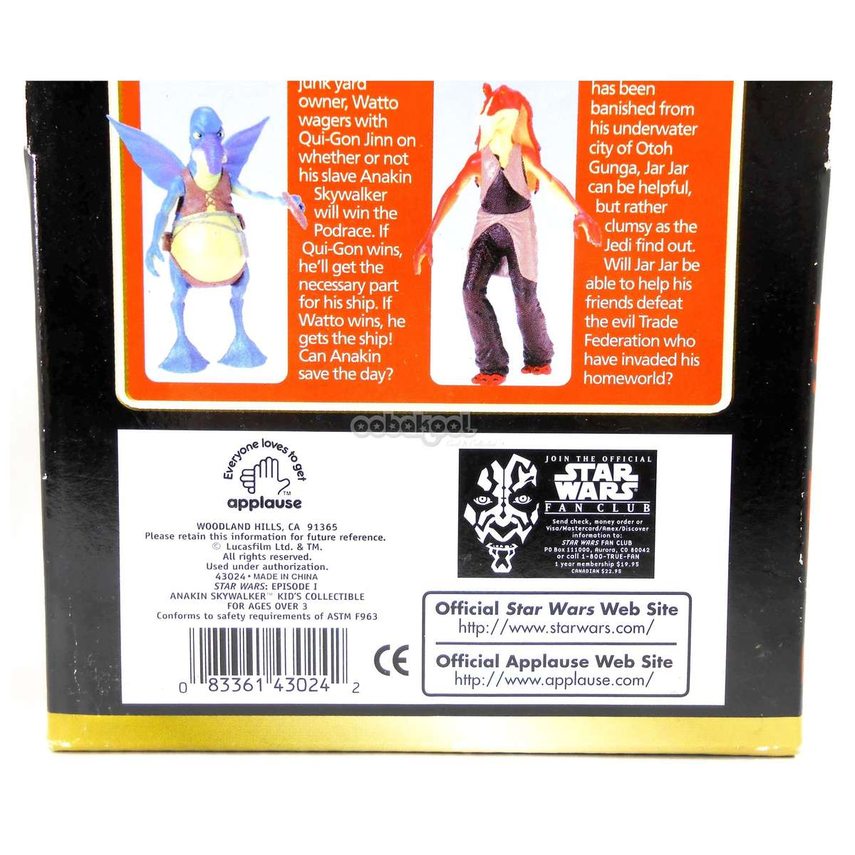 Star Wars / Anakin Skywalker Pod Racing / Episode 1 / 1999 Applause 12 Inch Figure / NIB