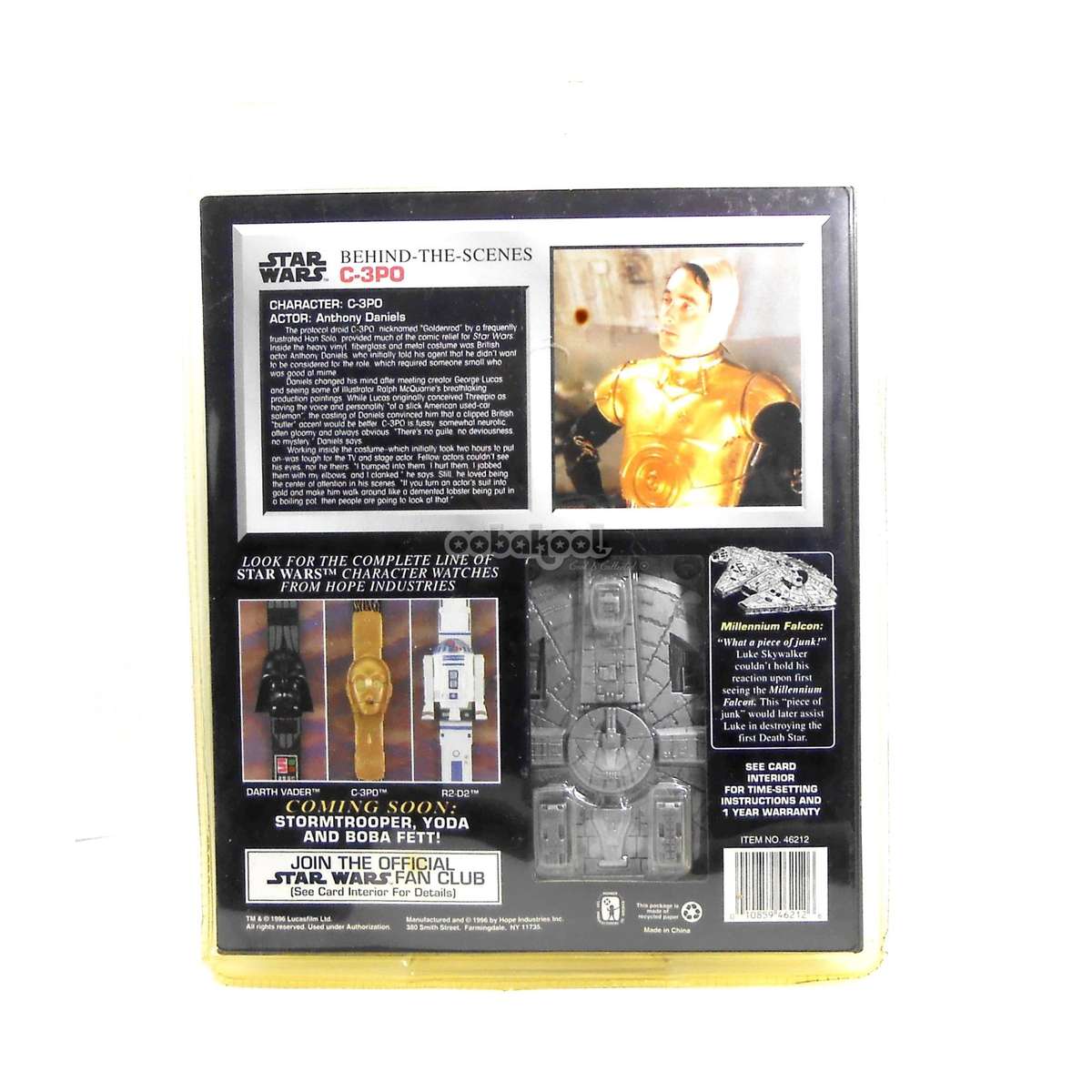 Star Wars / C-3PO Timepiece with Millennium Falcon Case / 1996 Lucasfilm Limited Edition / NIB