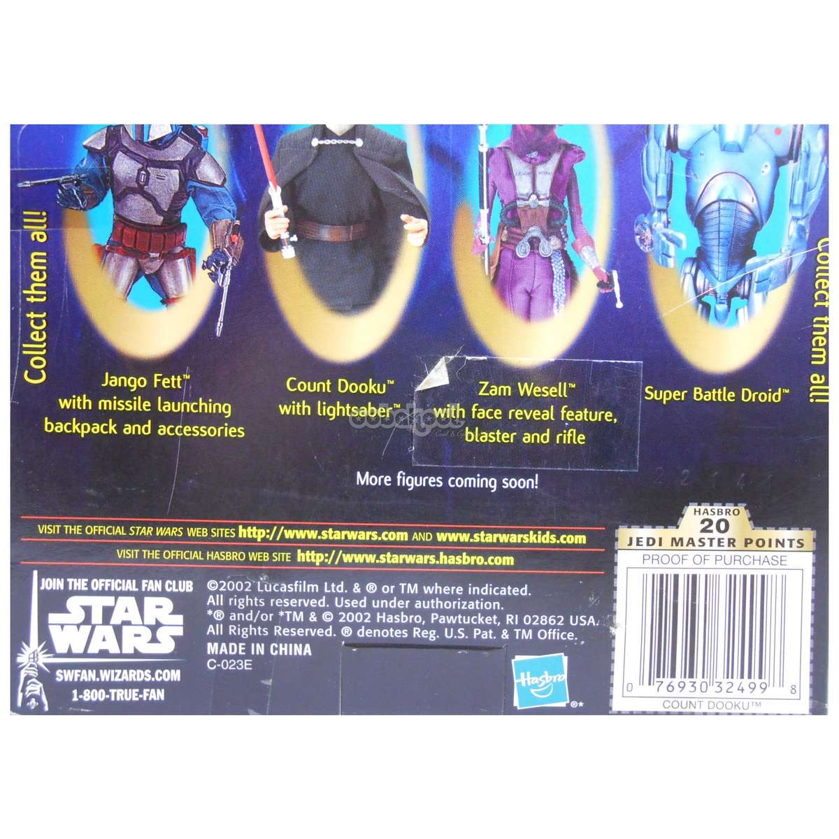 Star Wars / Count Dooku / Attack Of The Clones Collection / 2002 Hasbro 12" Figure / NIB