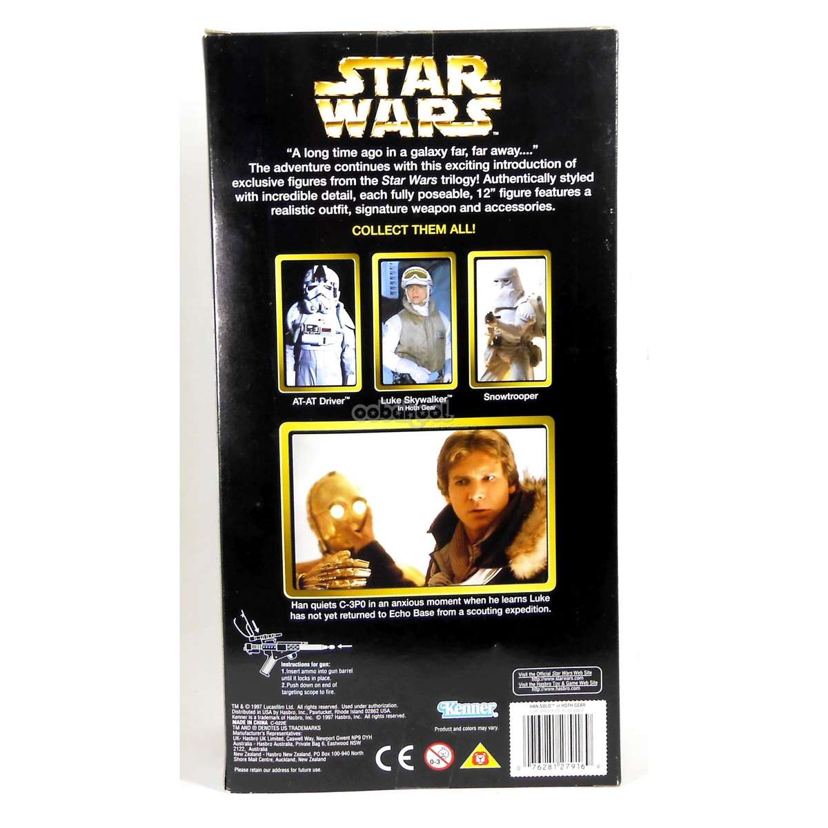 Star Wars / Han Solo / Action Collection / 1997 Kenner 12 Inch Poseable Figure / NIB