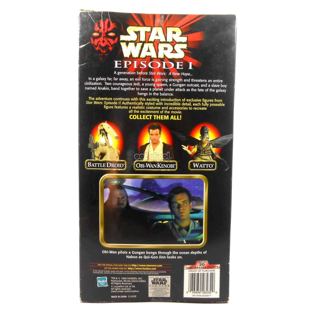 Star Wars / Obi-Wan Kenobi / Episode 1 Collection / 1999 Hasbro 12 Inch Poseable Figure / NIB