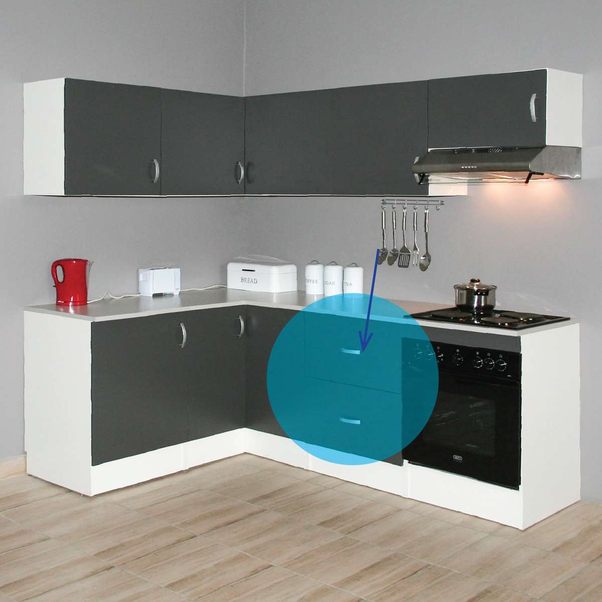 Denver Modul Std Base 600 2 Drawer Vermont Slate