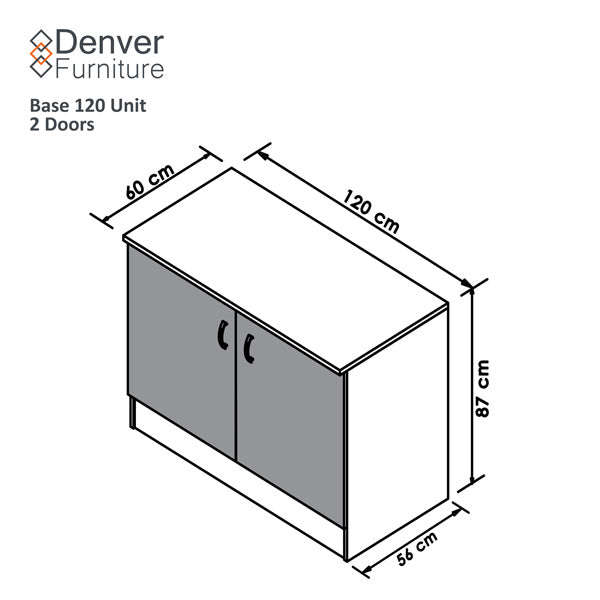 Denver Modul Std Base 1200 2 Door Vermont Slate