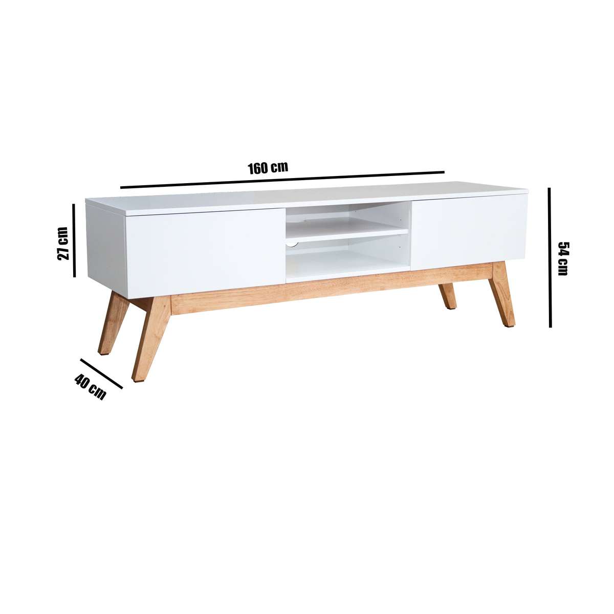 Scandinavian TV Stand - White